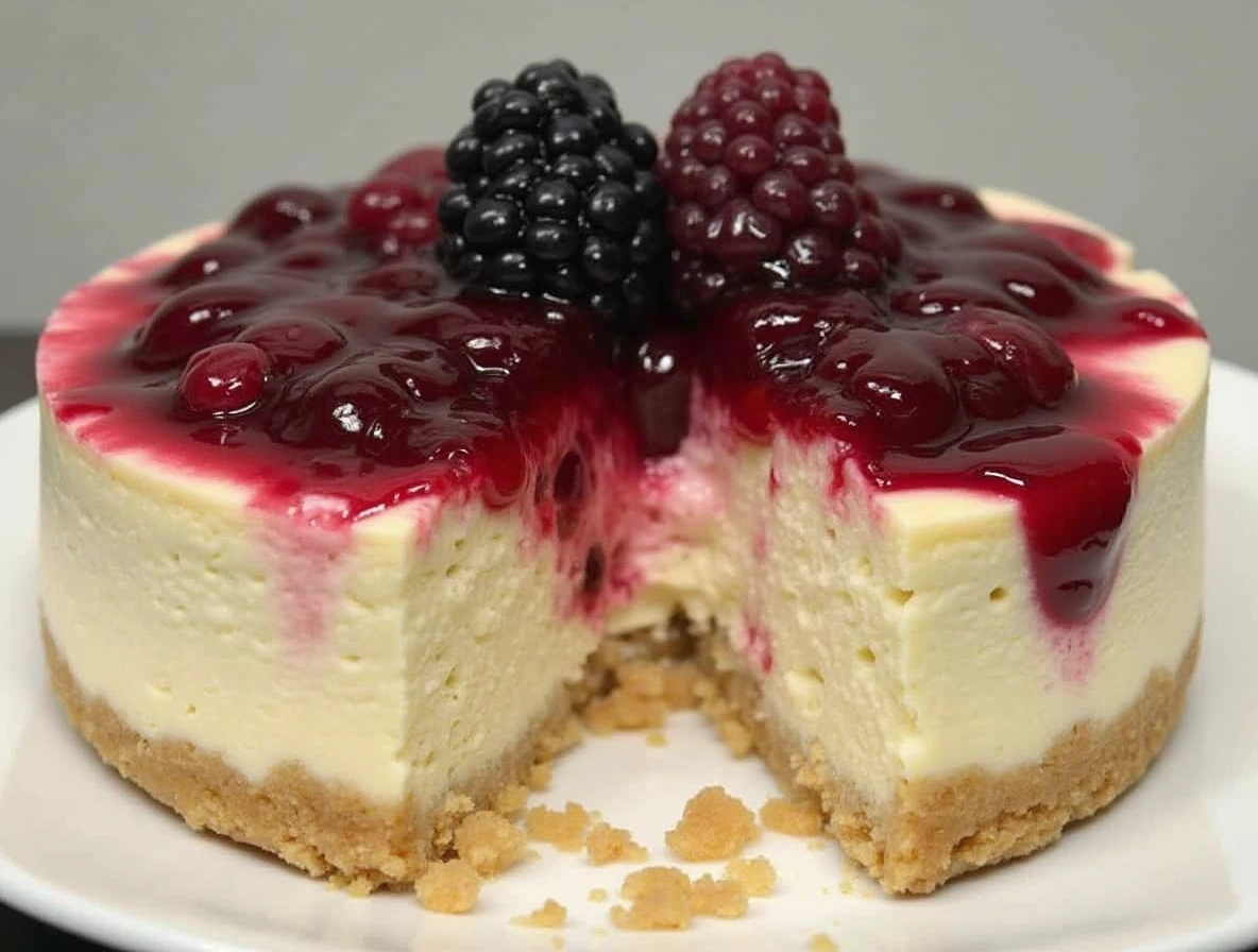 Creamy No-Bake Cheesecake with Berries is Delicious!