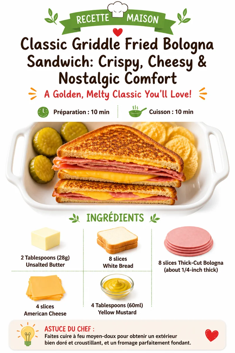 Classic Griddle Fried Bologna Sandwich: Crispy, Cheesy & Nostalgic Comfort Classic Griddle Fried Bologna Sandwich: Crispy, Cheesy & Nostalgic Comfort