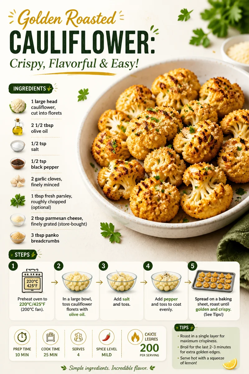 Golden Roasted Cauliflower: Crispy, Flavorful & Easy!