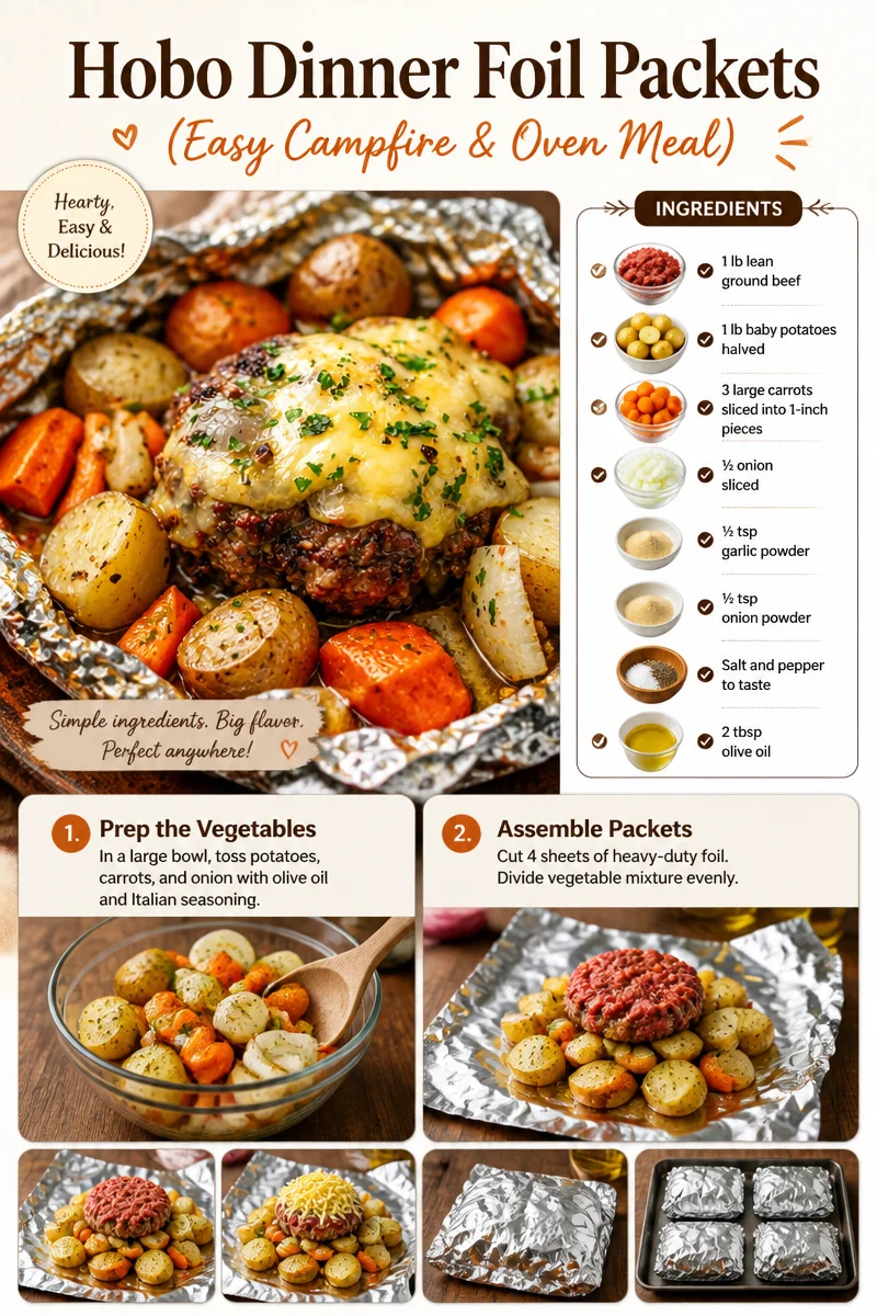 Hobo Dinner Foil Packets (Easy Campfire & Oven Meal) Hobo Dinner Foil Packets (Easy Campfire & Oven Meal)