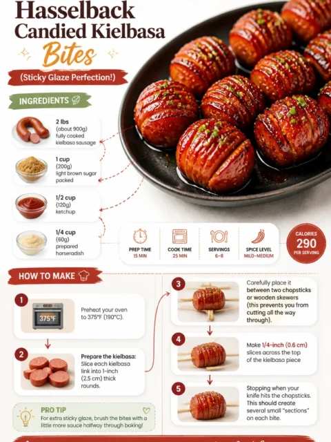 Sweet & Spicy Hasselback Candied Kielbasa Bites (Sticky Glaze Perfection!)