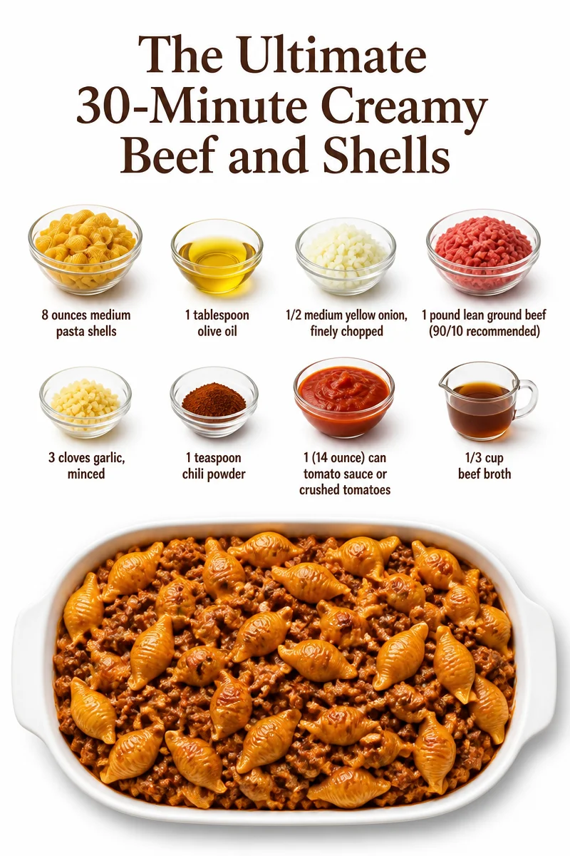 The Ultimate 30-Minute Creamy Beef and Shells