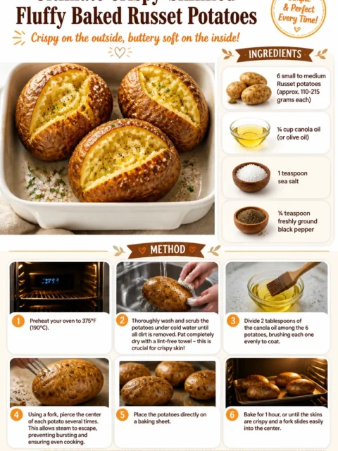 Ultimate Crispy-Skinned Fluffy Baked Russet Potatoes