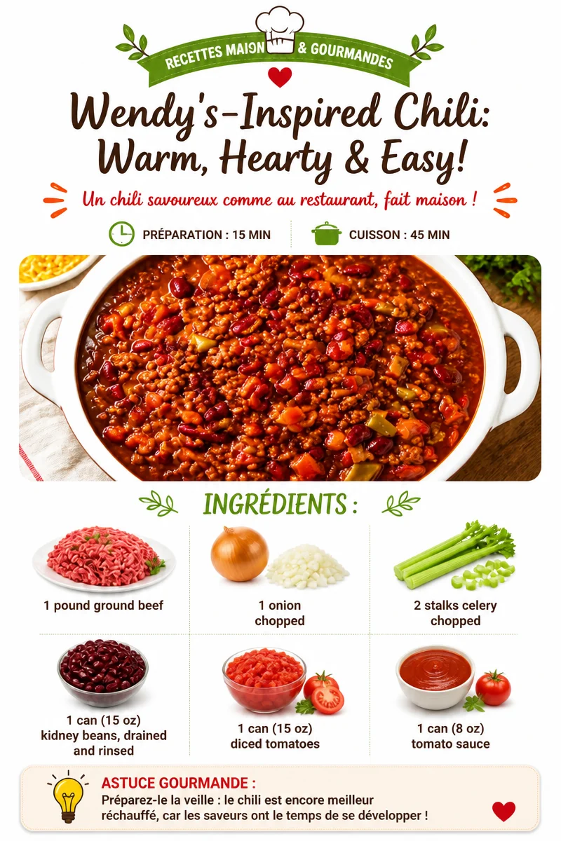 Wendy’s-Inspired Chili: Warm, Hearty & Easy! Wendy’s-Inspired Chili: Warm, Hearty & Easy!